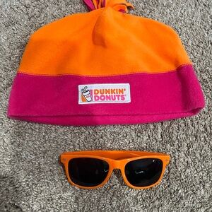 Dunkin' Donuts Orange and Pink Beanie